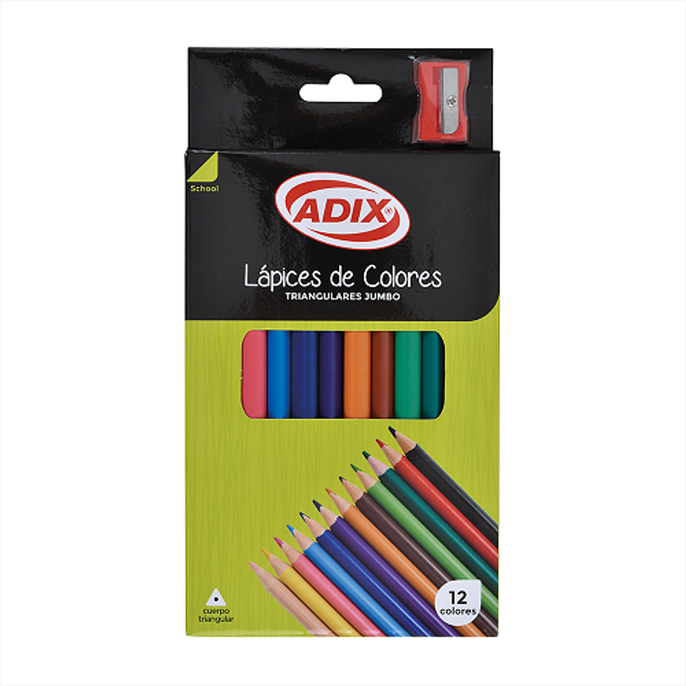 Lapiz color 12 jumbo largo adix/m3-m10