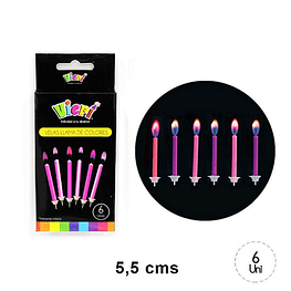 Set 06 velas llama color girl vieri/m3-m10