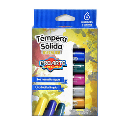 Tempera solida 6 colores metalico proarte/m3-10