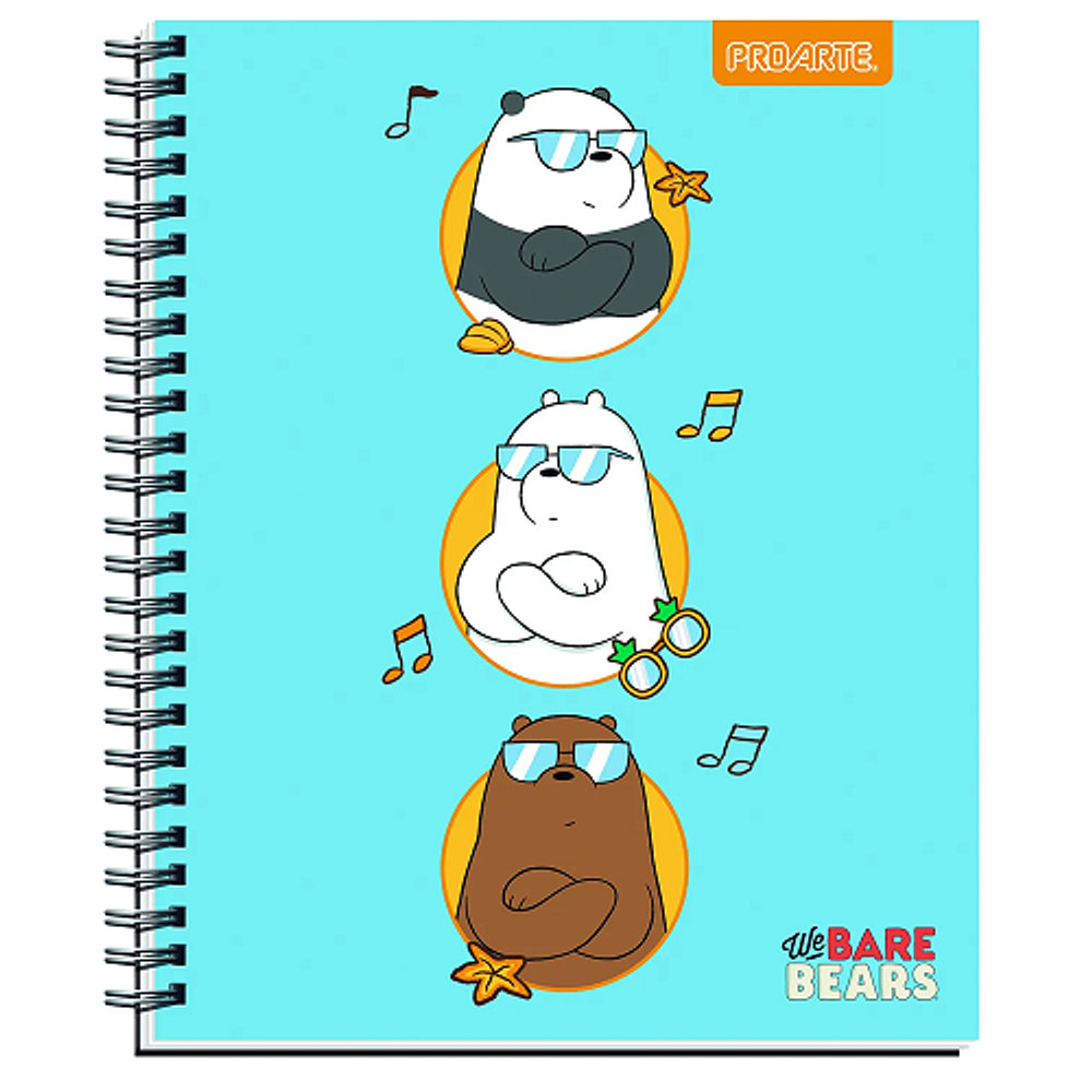 Cuaderno universitario 7mm 100hj tapa dura we bare bears proarte/m3-10