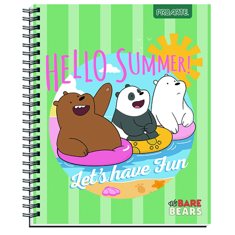 Cuaderno universitario 7mm 100hj tapa dura we bare bears proarte/m3-10