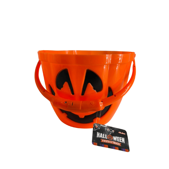 Canasto plastico 23x16cm calabaza led naranjo feco 1