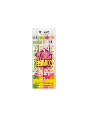 Set 04 destacador gel fluorescente perfumados -m3-10-12