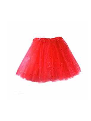 Tutu brillo 30cm rojo feco
