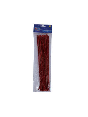 Varilla chenille  metalico 20un (limpiapipas) rojo 30cms art&craft