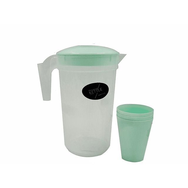 Jarro Plastico Con 3 Vasos (Pack 12 unidades)