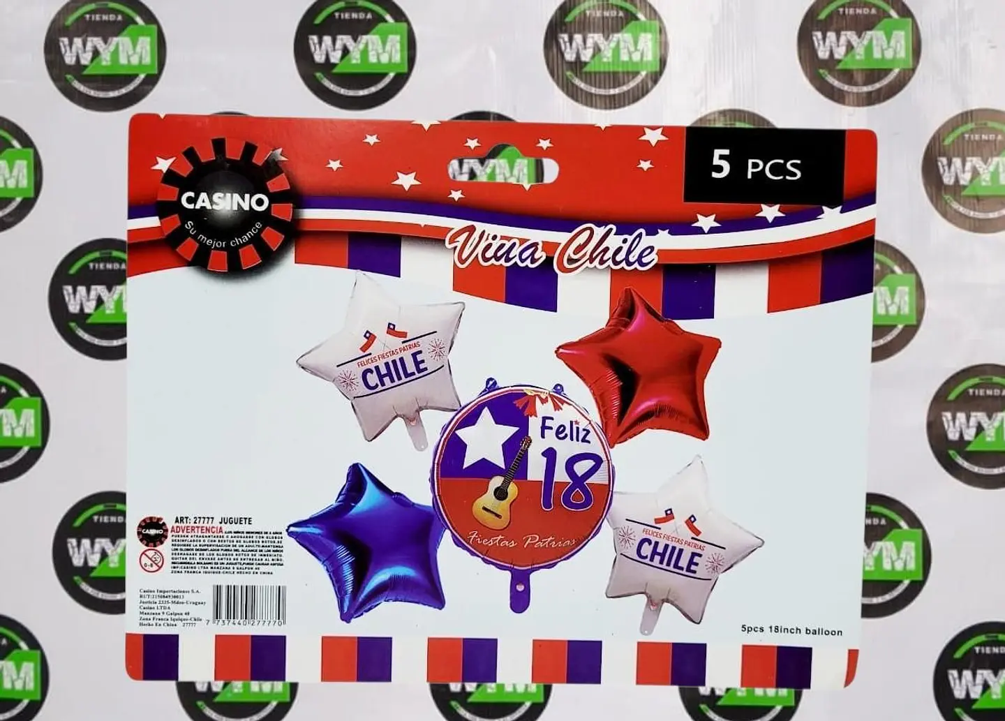  SET DE GLOBOS CHILE 5 PIEZAS 1