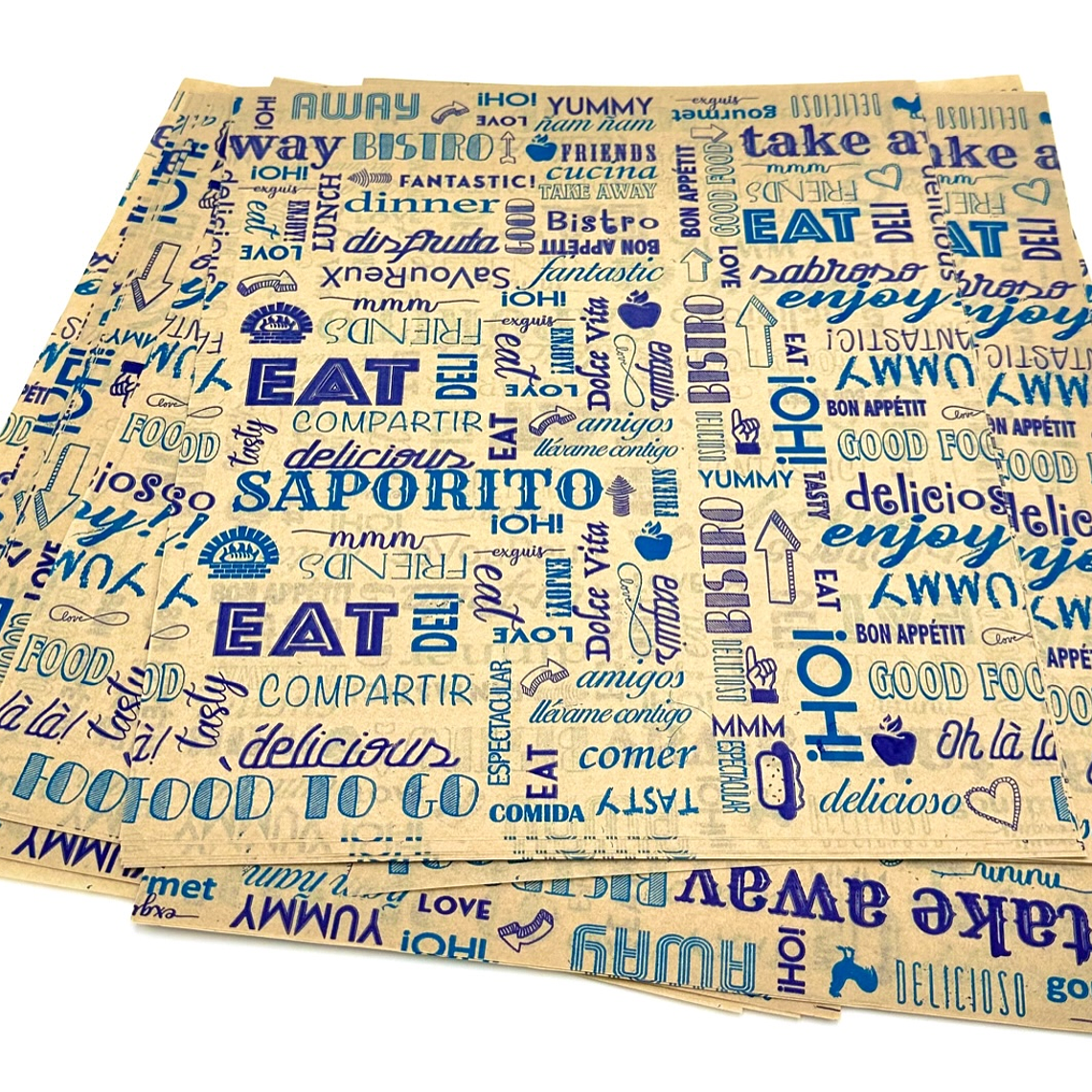 Papel Antigrasa Kraft Azul 28x32 x1.000 und 1