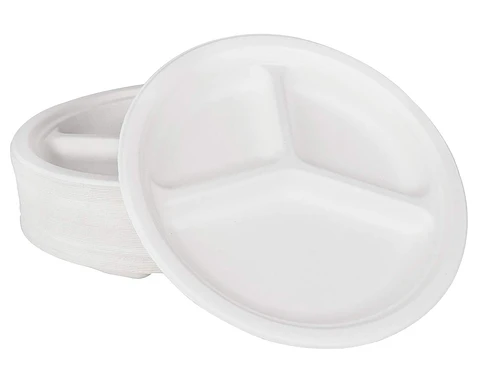 Plato Compostable 26cm con 3 División x500