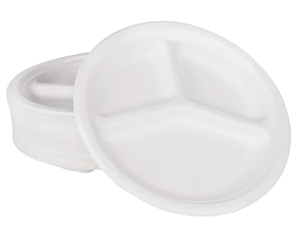 Plato Compostable 26cm con 3 División x500 2