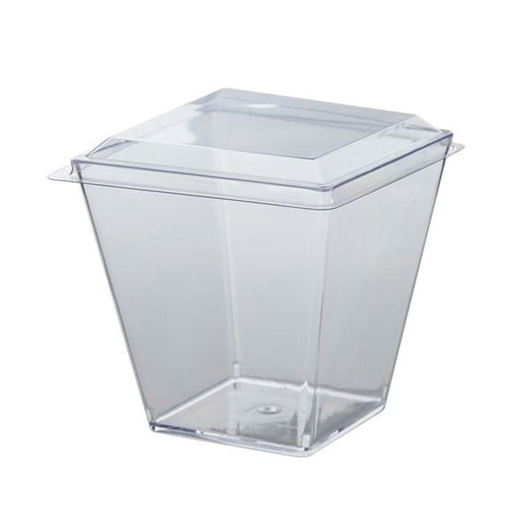 Vaso Postre Acrílico con tapa 220ml x320 und 1