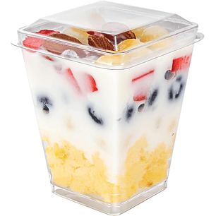 Vaso Postre Acrílico con tapa 220ml x320 und