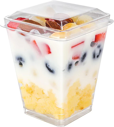 Vaso Postre Acrílico con tapa 220ml x320 und