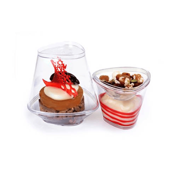 Vaso Postre Acrílico con tapa 180ml x280 und 