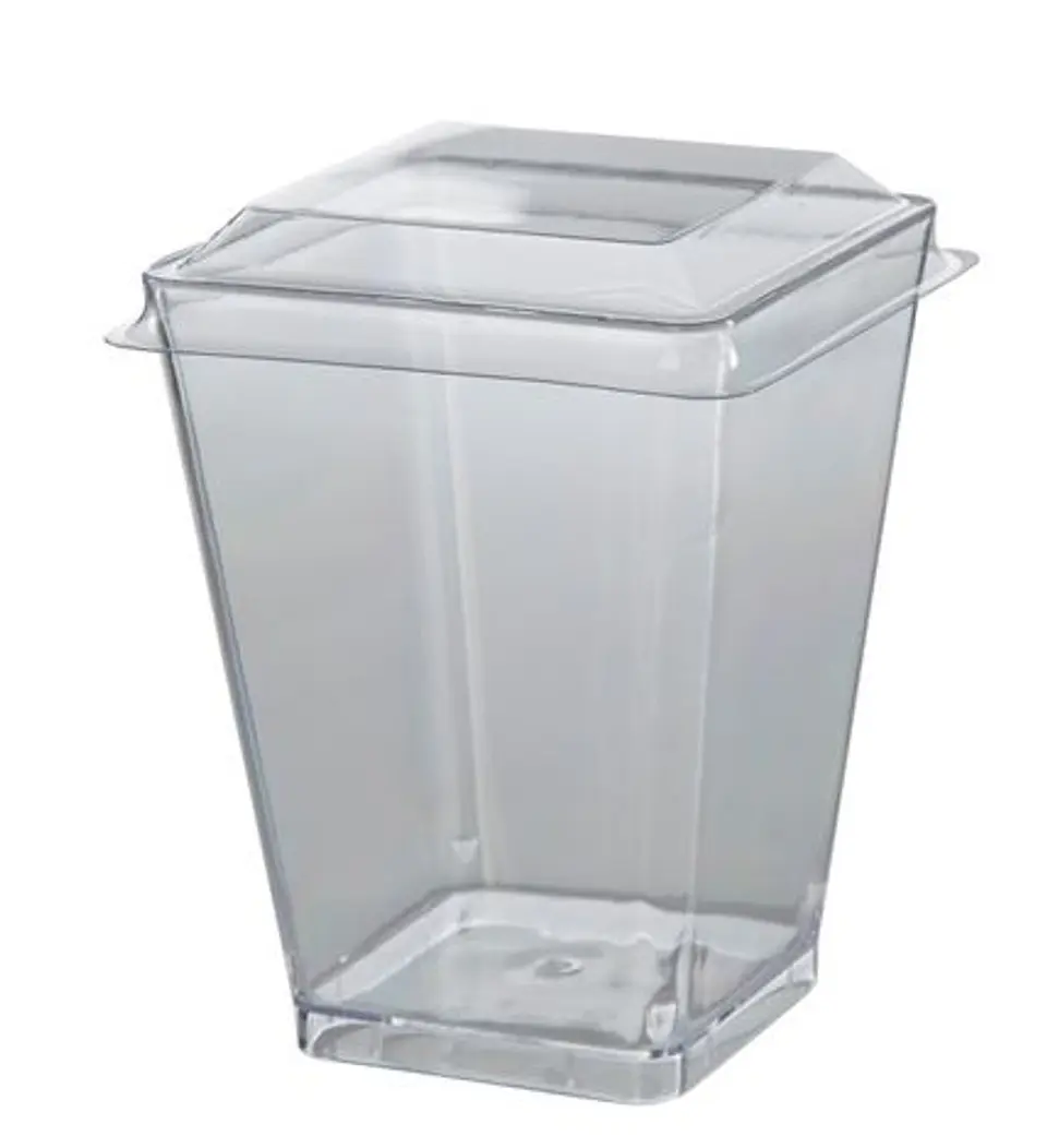 Vaso Postre Acrílico con tapa 150ml x1.000 und 1