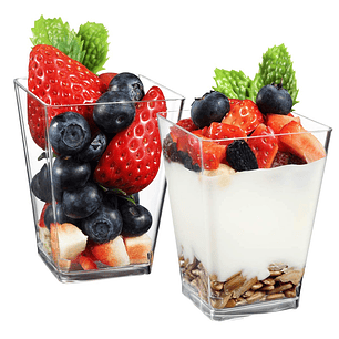 Vaso Postre Acrílico con tapa 240ml x1.000 und