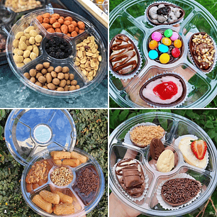 Bandeja 4 Divisiones Con tapa x100 und