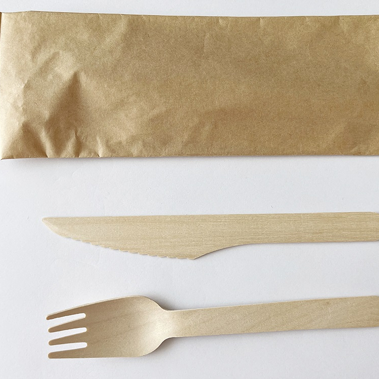 Kit Tenedor + Cuchillo embolsado Kraft x500 und 1