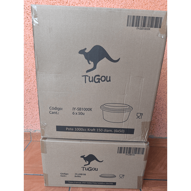 Bowl Kraft Con Tapa 1.000cc x300 und 2