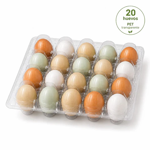 Bandeja PET para 20 Huevos x200 und