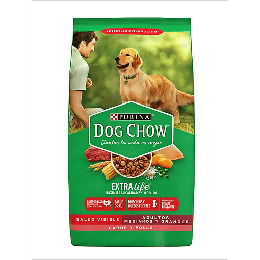 dog chow adultos medianos y grandes con carne y pollo 24 KG