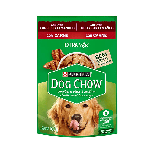 DOG CHOW SACHET ALIMENTO HUMEDO SABOR CARNE 100 GRS 