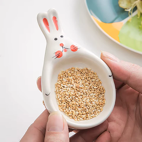 Plato pequeño de cerámica con forma de Conejo