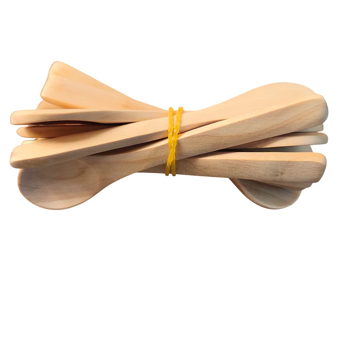 10 cucharas de bambú con mango largo 2