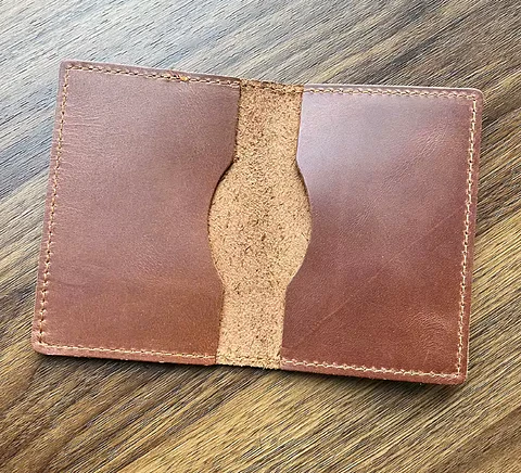 Billetera de cuero genuino hecho a mano de lujo 