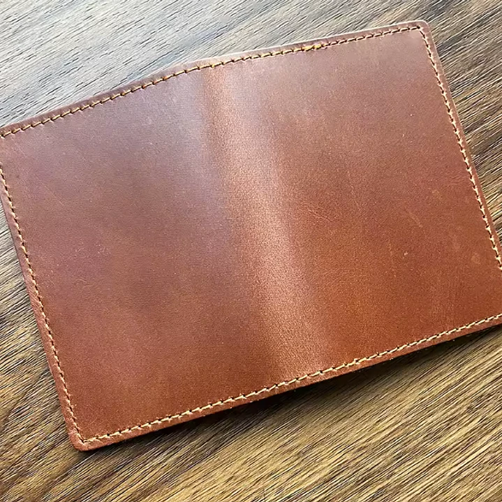 Billetera de cuero genuino hecho a mano de lujo  2