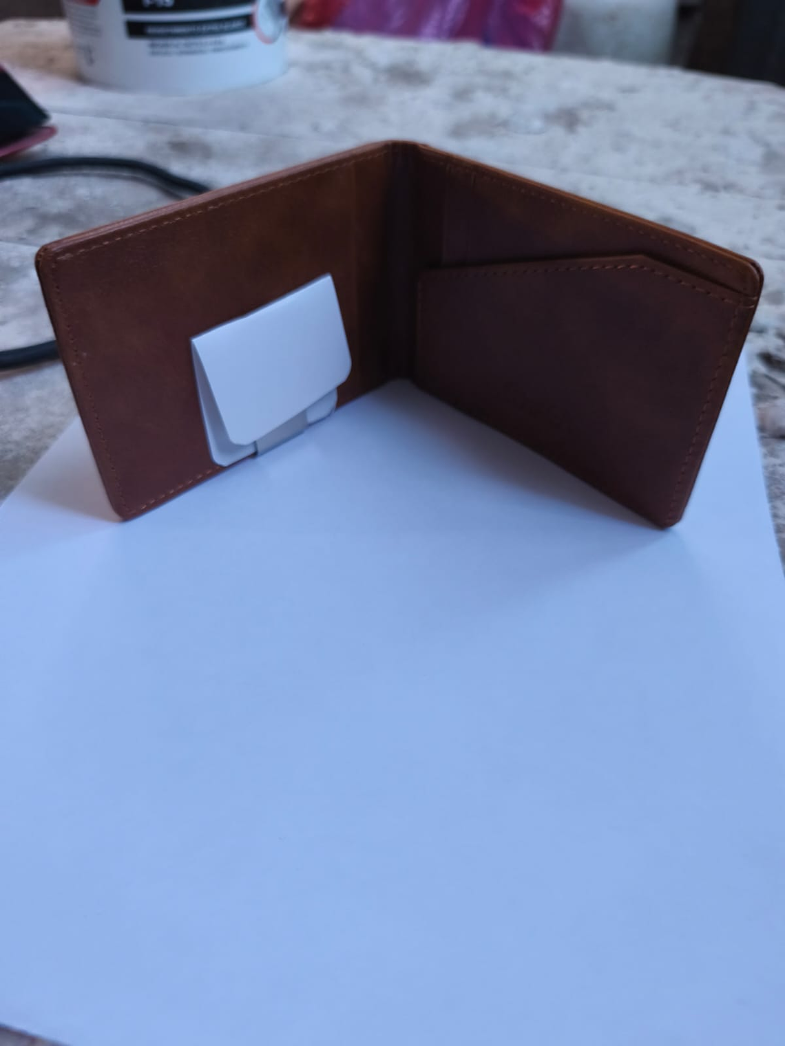 Billetera De Cuero Pu Color Cafe 1