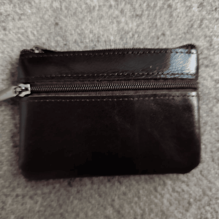 Mini monedero de cuero genuino 1