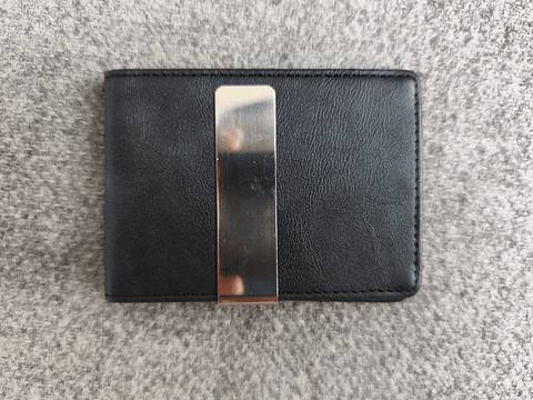 Billetera De Cuero Pu Color negro