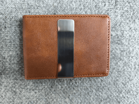 Billetera De Cuero Pu Color Cafe