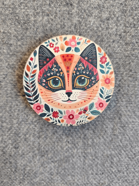 6pcs Posavasos de Madera Serie Gato Vibrante