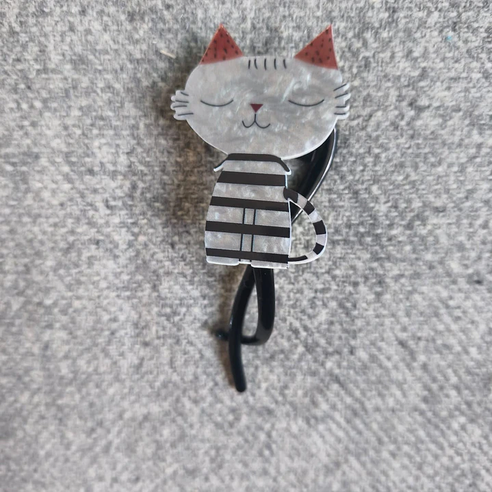 Set de 3 clips  Acrílicos de Gato de Dibujos para el pelo 6