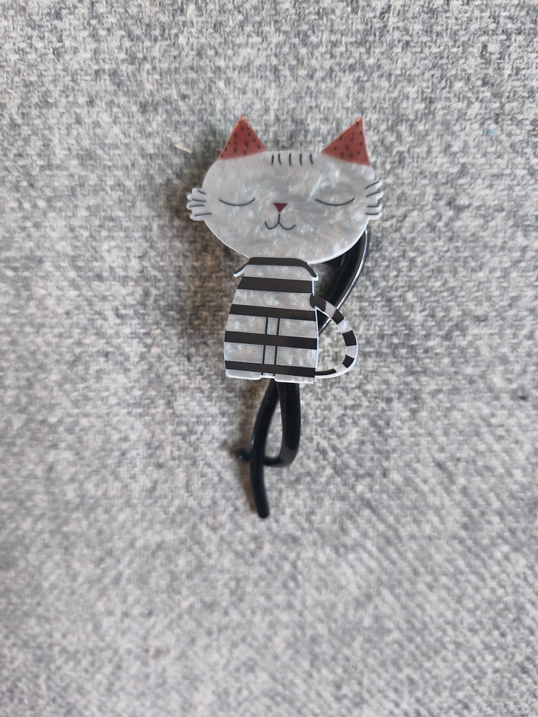 Set de 3 clips  Acrílicos de Gato de Dibujos para el pelo 6