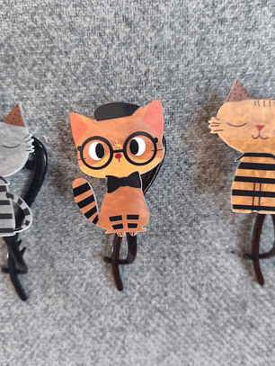 Set de 3 clips  Acrílicos de Gato de Dibujos para el pelo