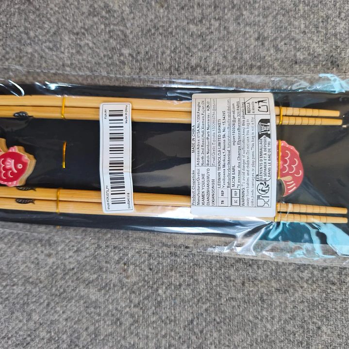 Palillos  de bambú y madera con estampado japonés 1