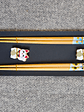 Juego de palillos de bambú y madera con estampado japonés - Miniatura 2