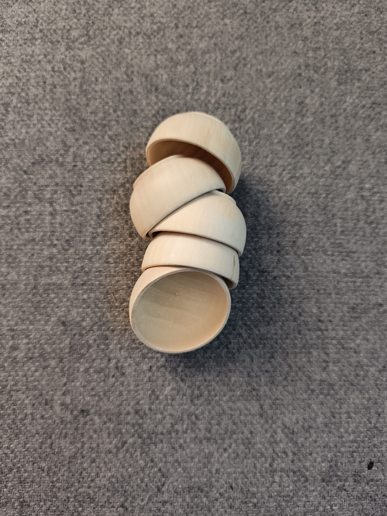 5 mini tazas de madera hechas a mano, que miden 39X24 mm  2