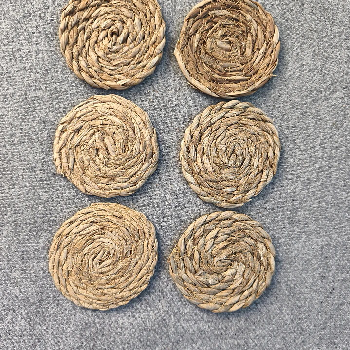 6 Piezas de mini individuales de Ratán Natural 1