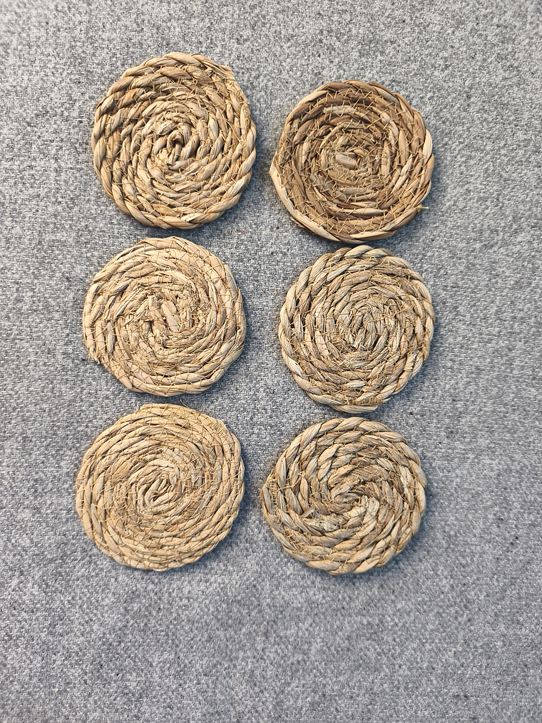 6 Piezas de mini individuales de Ratán Natural 1