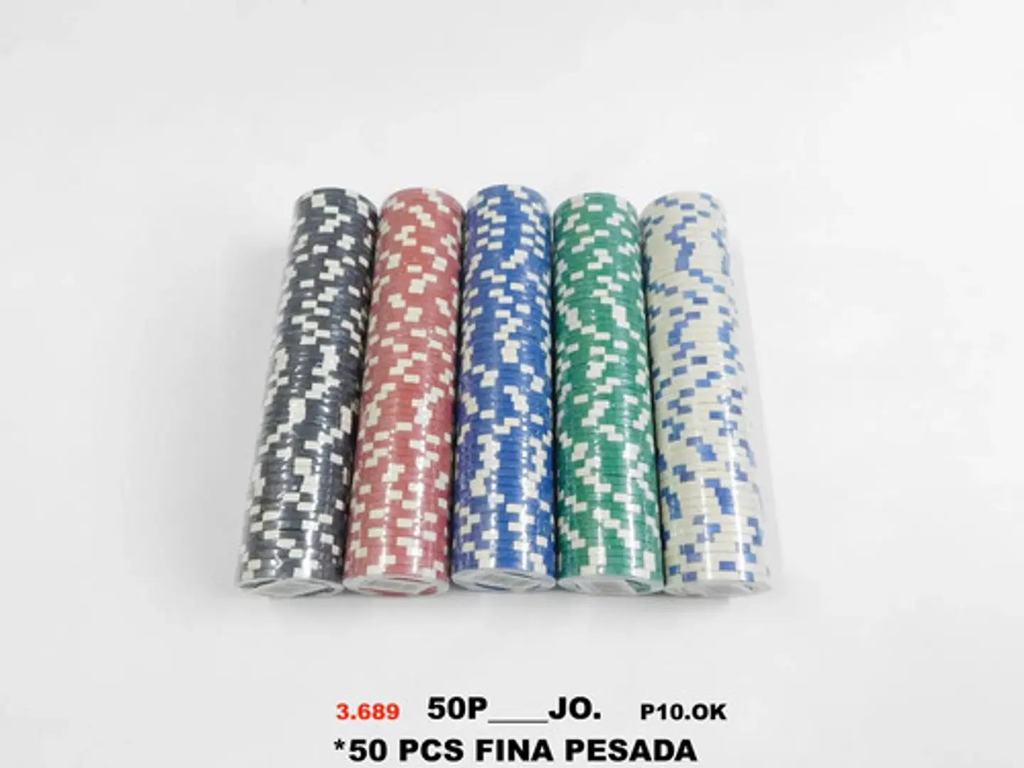 Paquete 50 Fichas Poker Casino Profesionales,color Fh-50 B.h 2
