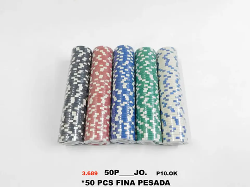 Paquete 50 Fichas Poker Casino Profesionales,color Fh-50 B.h 2
