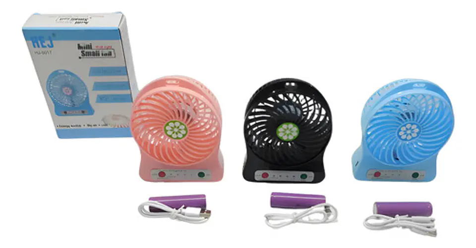Ventilador + Pinza Recargable Portátil Abanico Linterna Usb  1