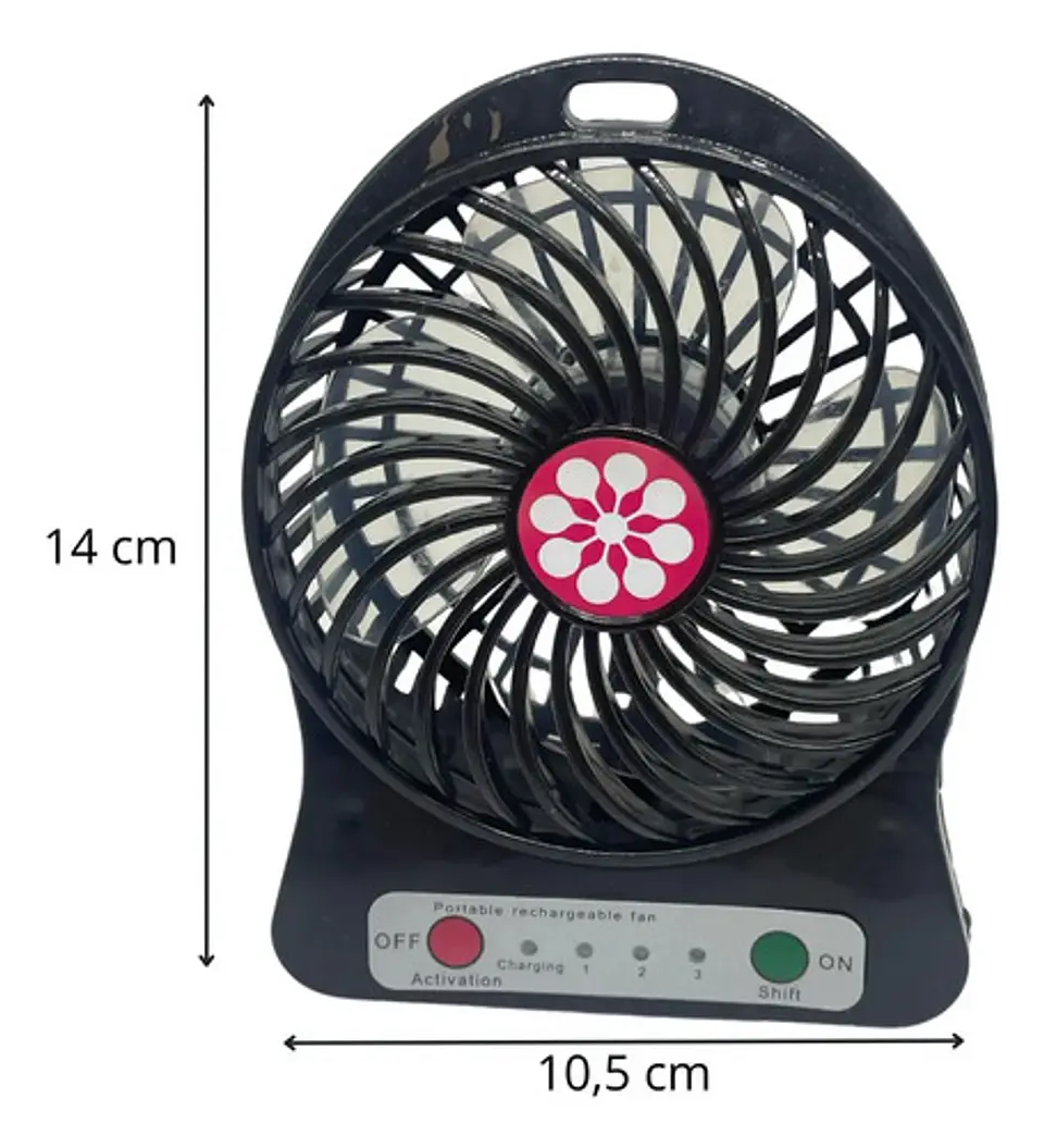 Ventilador + Pinza Recargable Portátil Abanico Linterna Usb  4