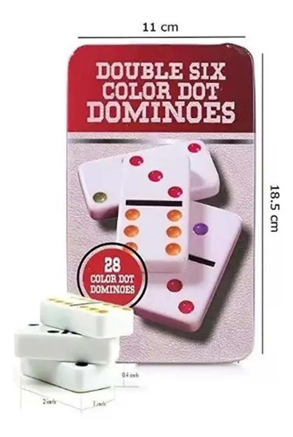 Dominó Doble Color 6 Puntos Caja Metálica 28 Fichas  5010f-1 4