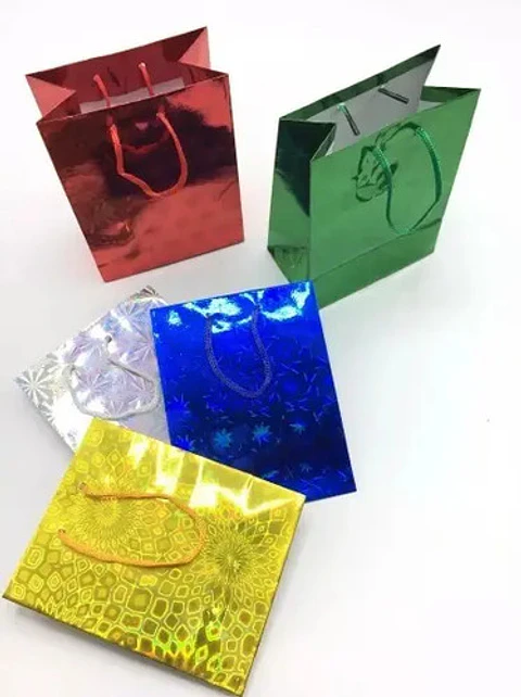 Bolsa Regalo Brillante Tornasol Metalizada 21x18 Cm X12 Und