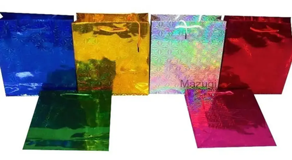 Bolsa Regalo Brillante Tornasol Metalizada 21x18 Cm X12 Und 3